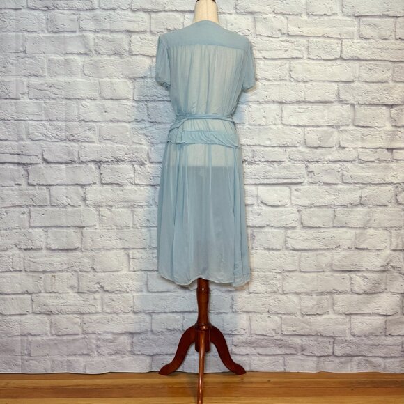 Calypso Christiane Celle Light Blue Silk Wrap Dress - Picture 2 of 6